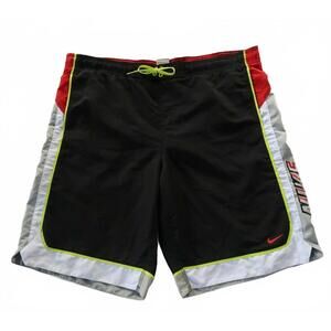 Nike Mens Mesh Lined Vintage Swim Trunk Shorts Large